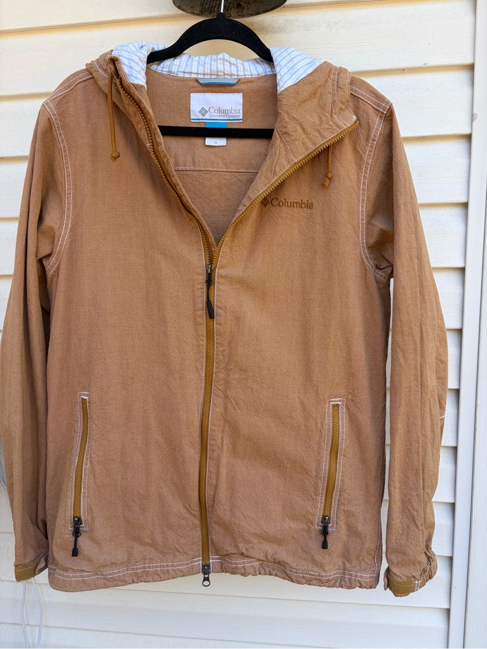 Columbia Women’s M Brown Cotton Hooded Utility Jacket Y2K Outdoors